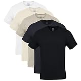 Gildan Men's Crew T-Shirts, Multipack, Style G1100, Black/Odyssey Grey/Bone/Cream/White (5-Pack), XX-Large