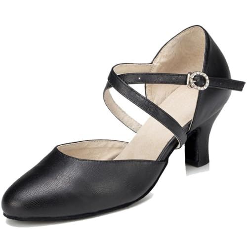 Chaussures de danse latine avec sangle croisée bout fermé femme moderne