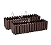 PAFEN 2X Blumenkasten Blumentopf mit Halterungen – 58 x 18 x 16,2 cm - Pflanztopf Bewässerungssystem Balkonkasten Pflanzkästen, Braun