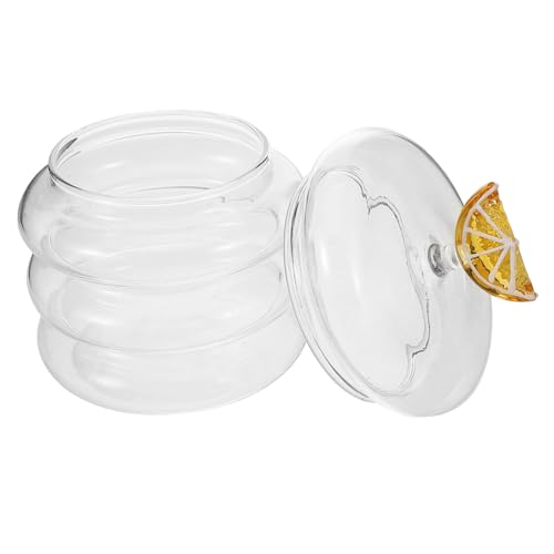 Abaodam caja de dulces de vidrio tarro de cristal decorativo con tapa tarro de almacenamiento de aperitivos tarro de galletas tarro de baratijas tazón de dulces Transparent