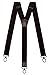 Produktbild Olata Extra Breite Herren Hosenträger Y-Form in Schwarz mit Farbigem Leder und Karabinerhaken  4 cm. Dunkelgrau