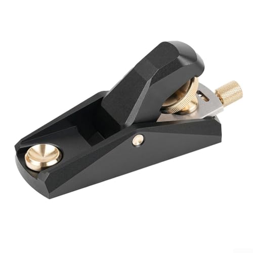 Puupaa Plano de bloque de ángulo bajo para carpintería, cepilladora manual de boca ajustable en aleación de aluminio, tamaño compacto para bricolaje, para mini modelos y proyectos de corte fino (C)