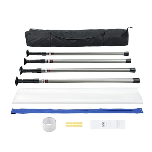 VEVOR Staubschutztür Staubschutzwand 230 x 120 cm Bautür Staubschutztür Magnetverschluss Zuverlässigste Staubschutz Baustellentür für Renovierungen & Umbauten Verstellbarer Ständer 0 9-3 m