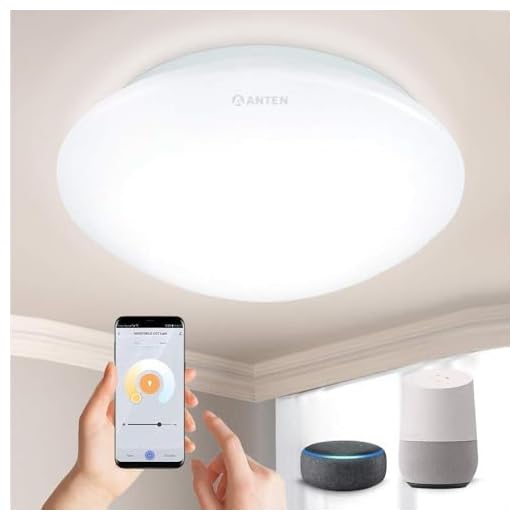 Hama Wi-Fi LED Deckenleuchte, kompatibel mit Alexa/Google Home (ohne Hub, dimmbar, Ø 30cm, App-/Sprachsteuerung, zB per Echo Dot, warmweiß/neutralweiß/kaltweiß, 2,4GHz, rund) WLAN Decken-Lampe 6 Anten Smart Deckenlampe LED dimmbar 24W, 1920Lumen, Farbtemperatur 3000~6500 Kelvin, Ø27cm WiFi Deckenleuchte Schlafzimmer kompatibel mit Alexa, Google Home, Steuerbar via App- und Sprachsteuerung