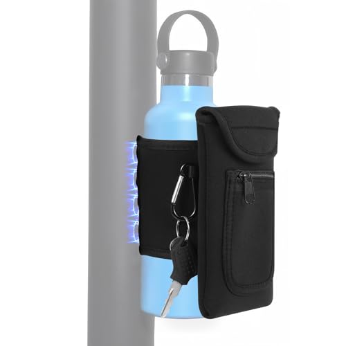 Gym Zubehör Tasche für Sportflasche, Magnetischer Sporttasche, Fitness Tasche Gym Bag, Molle Flaschenhalter für 1 & 1.5 Liter Wasserflaschen, Handy, Schlüssel, Karten/Kopfhörer