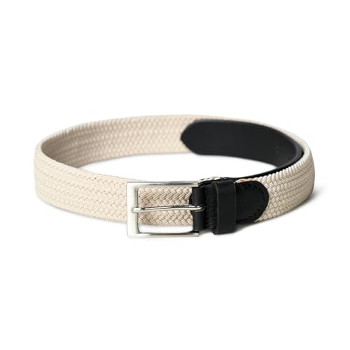 Image of MaheTri Braided Canvas Stretchable Elastic Woven Belt For Men (Upto 48 inch) | Premium Fabric Cloth Adjustable & Hole Free Elastic Belt for Men & Women