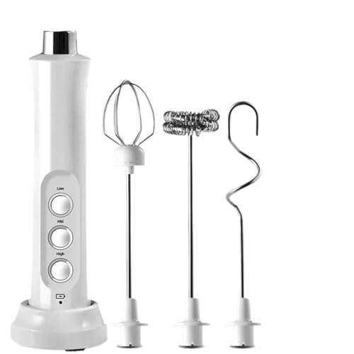 Genérico Mini fabricante de espuma portátil con batidores 3 velocidades(Style A white)