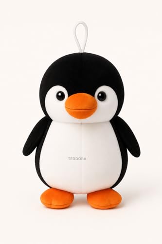 Image of Teddora Baby Penguin Soft Toy for Girls Boys Kids, Black, Animal Plush Stuffed Teddy Gift Birthday, 18 cm