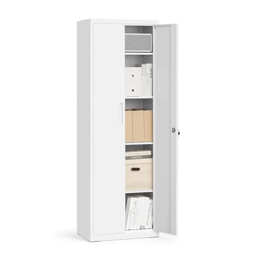 SONGMICS Meuble de Rangement Bureau, en Acier, Placard, 5 Niveaux, 40 x 60 x 180 cm, Doubles...