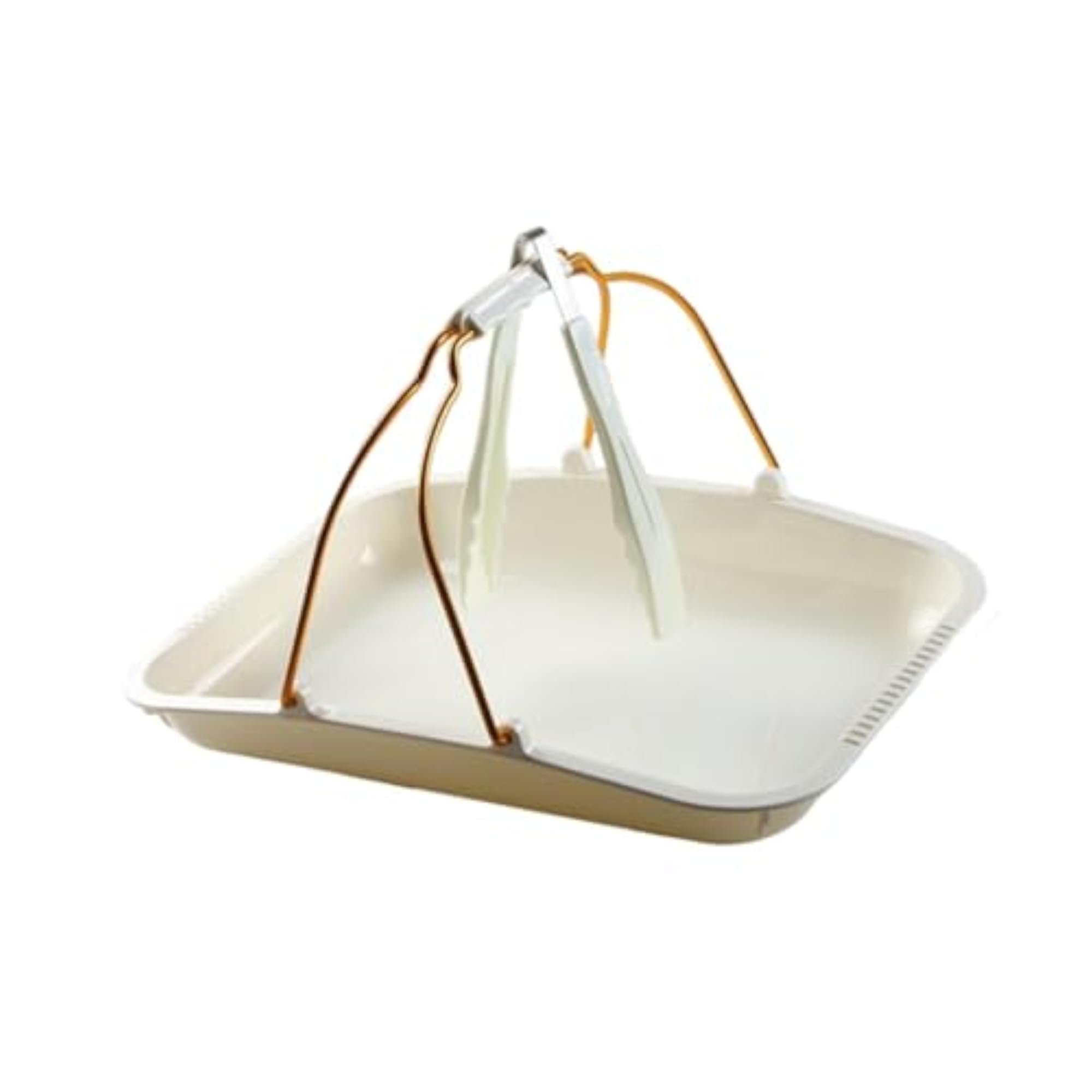 Rectangular Handheld Bakery Basket with Gold Handle