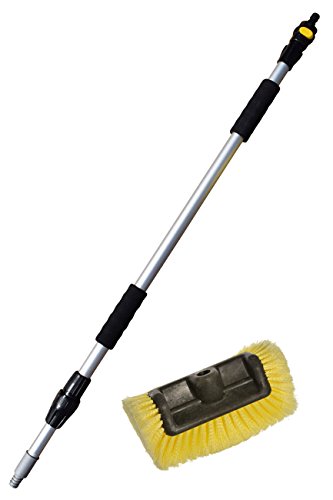 Yachticon Accesorios de Camping Escoba de cerdas Laterales telescópicas 90-175 cm de Aluminio con Paso de Agua, Unisex, Multicolor, Talla única Cover