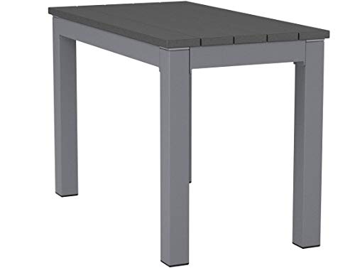Cortesi Home CH-DB700114 Jaxon Aluminum Outdoor Bench in Poly Resin, 26" W x 14" L x 17" H, Grey - Thumbnail 5