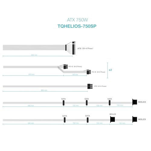 Alimentation ATX 750W TOOQ TQHELIOS-750SP anti-surtension pour PC stable - 5