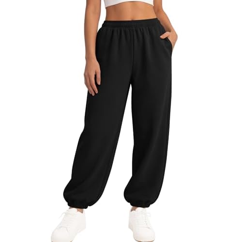 LOMON Sweatpants Women Fleece Joggers Wide Leg Sweat Pants Baggy Gym Sweatpant Winter Spring Drawstring Clothes with Pockets