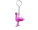 Mia Jewel Shop Flamingo Animal Czech Glass Seed Bead 3D Figurine Keychain Metal Ring - Handmade Gifts Boho Car Keys Bag Animal Accessories