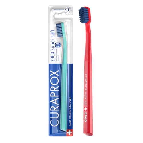 Curaprox CS 3960 Super Soft Toothbrush– Adult Gum and Tooth Care | Super Soft Curen® Filaments for Gentle Cleaning | Assorted Colours, Single Pack