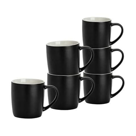 Argon Tableware Matte Black Coffee Mugs Set Cover