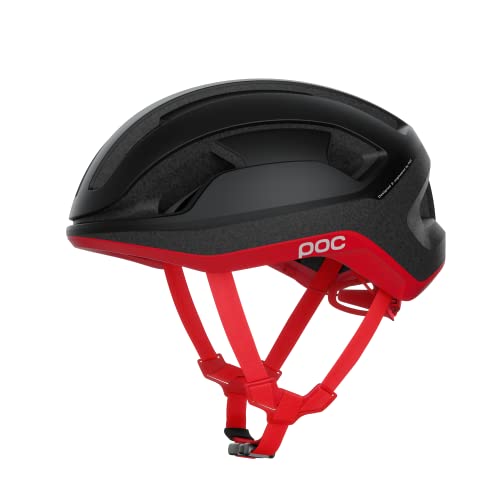 POC Omne Lite Casco de Bicicleta, Adultos Unisex, Uranium Black/Prismane Red Matt, M (54-59cm)