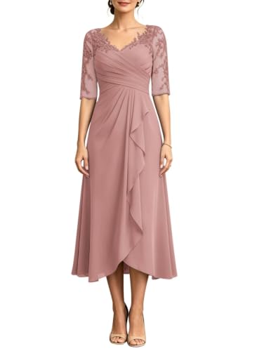 Robe de soirée en mousseline KIYNE avec dentelle et col V pour femme