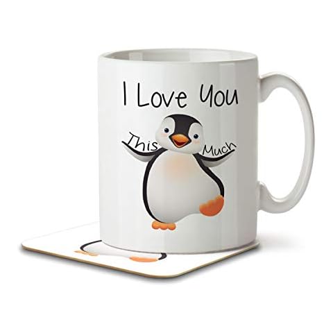 I Love You This Much - Cute Penguin - Mug and Coaster by Inky Penguin Cover