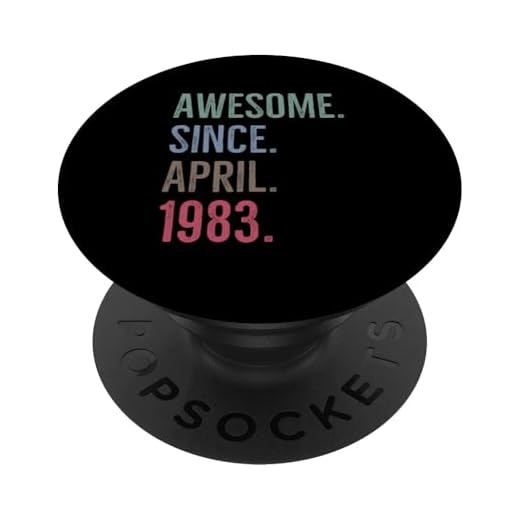 Impresionante idea de cumpleaños de edad desde abril de 1983 PopSockets PopGrip Intercambiable