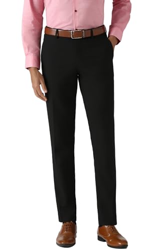 Image of Peter England Men Mid Rise Slim Fit Flat Front Trouser