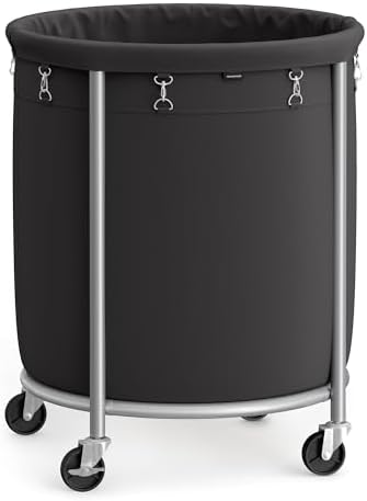 SONGMICS 50.2-Gallon (190 L) Laundry Basket with Rolling Heavy-Du...