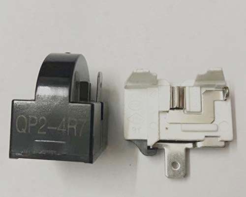 1Pcs QP2-4R7 1Pin 4.7 Ohm PTC Refrigerator Starter/Start Relay for Vissani Danby Compressor Relay and 1Pcs Refrigerator Overload Protector 1/2HP(2 Pieces in Total)