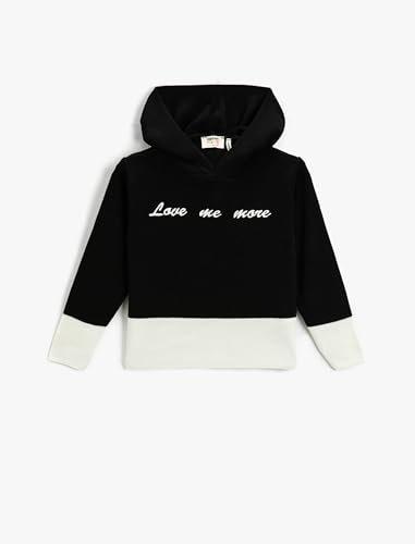 Koton knit hoodie brodé fille : pull-over en maille à capuche enfant