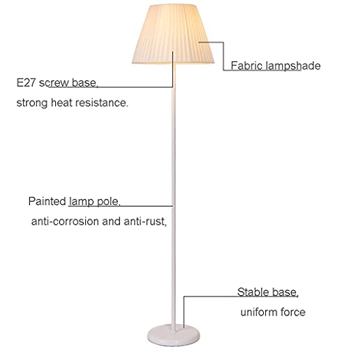 Lámpara de pie moderna LED para despacho y dormitorio con interruptor de pie blanco roto 5