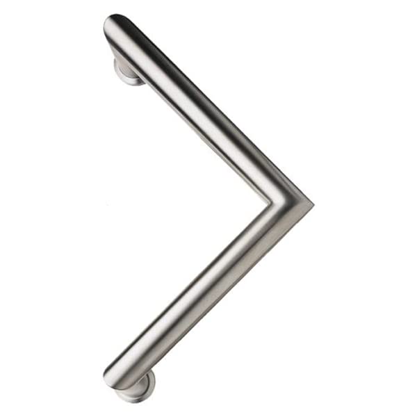 HISKA | Stoßgriff SG-100 Edelstahl Haustürgriff Dreieck, rund, Stützteller 300 mm