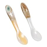 POPETPOP 2 Stück Natürlicher Schalenlöffel Gießen Perlenlöffel Kühler Doppelt Nur Bestecklöffel Löffel Für Tee Eisteelöffel Kaffeetasse Tassen Löffel Besteck Kaffeelöffel Schaumlöffel Hülse