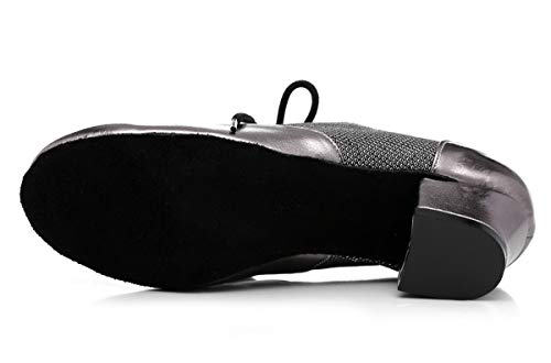 Minishion Women's 1.5" Chunky Low Heel Lace-up Comfortable Dancing Pumps Shoes4