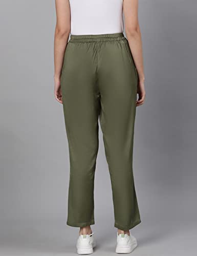 Image of oxolloxo Loud Solid Green Women Pants