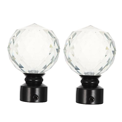 SOLUSTRE 2Pcs Black Curtain Rod Head Plug Curtain Rod Fittings for Retro Design for Bedrooms Apartments and More