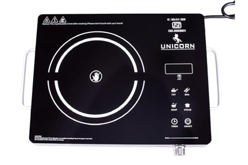 Image of 1600W Induction Cooktop with 4-Digit LED Display | Double Ring Coil Heating | Microcrystalline Glass Top | 240 Min Timer | 6 Cooking Modes | 7 Power Levels | Auto Cut-Off Safety | 1 Year Warranty