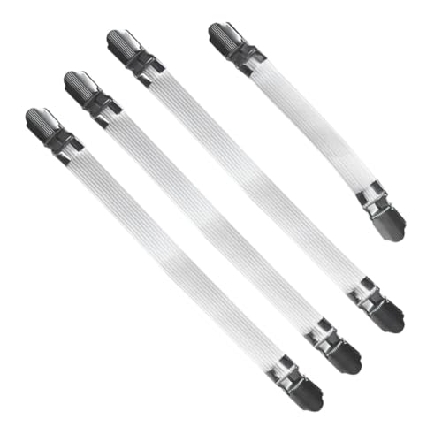 Hohopeti 4 Stück Teiliges Elastisches Bügelbrett Clips mit Sicherem Halt Verstellbare Spanngurte für Bügeltischbezug Bettlaken Tischdecken und Polster Vielseitig und Langlebig
