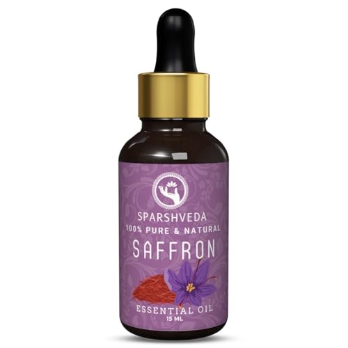 Image of Saffron Essential Oil - 100% Pure & Natural Saffron Oil for Face, Glowing Skin, Hair, Baby Care, and Aromatherapy - Ayurvedic Skincare Oil (15ml)