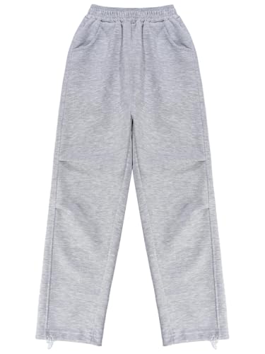 Linjinx Kids Boys Girls Sweatpants Elastic Waist Casual Sports Athletic Jogger Pants Wide Leg Trousers with Pockets3