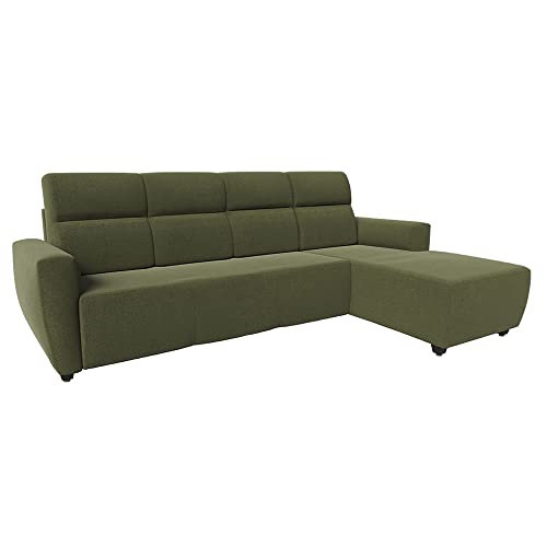 Image of Wakefit Sofa Set | 3 Year Warranty | Sofa 3 Seater, 3 Seater Sofa for Living Room, Wooden Sofa Set, 3 Seater + Right Aligned, Sofa for Living Room - Belize(Reflection : Green)