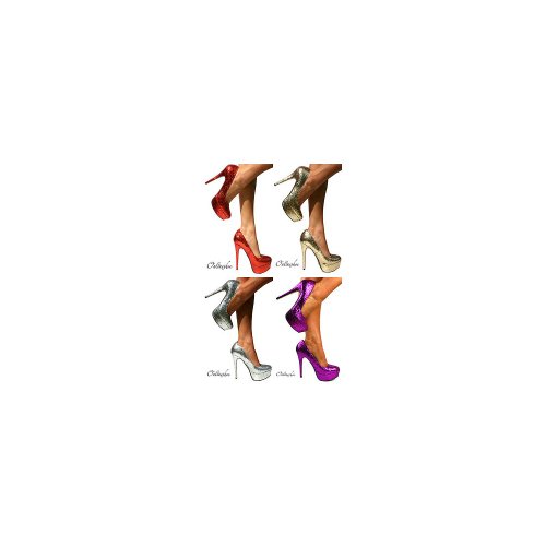 Talons stylets plateforme scintillants d'or pour une élégance raffinée en soirée