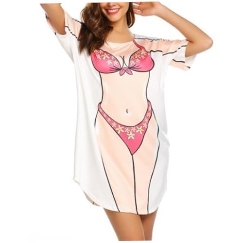 Camisetas de bikini para mujer vestido de playa de algodón 1