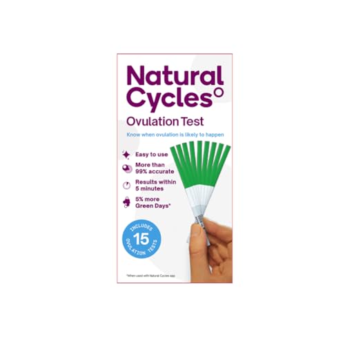 Natural Cycles Ovulation Test Strips (15 Count) - LH Ovulation Tests for Women Trying to Conceive - Ovulation Predictor Kit with 99% Accuracy Easy At Home Fertility Test