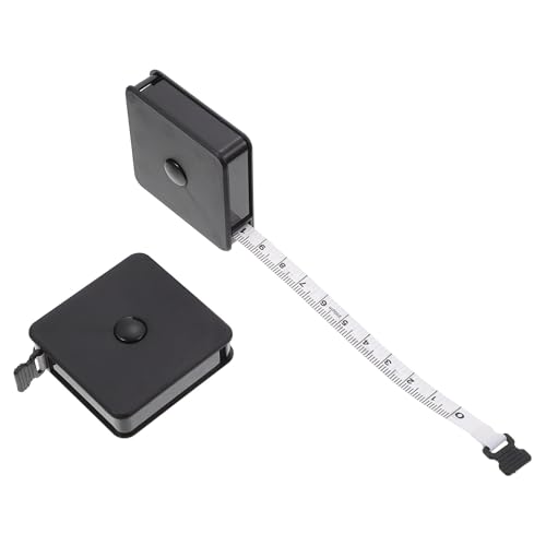 Cinta métrica portátil cuadrada 2m negro 2 piezas