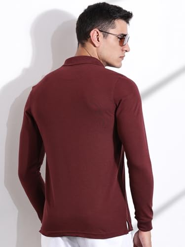 Image of Thomas Scott Men's | Solid | Full Sleeve | Regular Fit | Cotton Blend | Polo Collar | Casual Tshirt