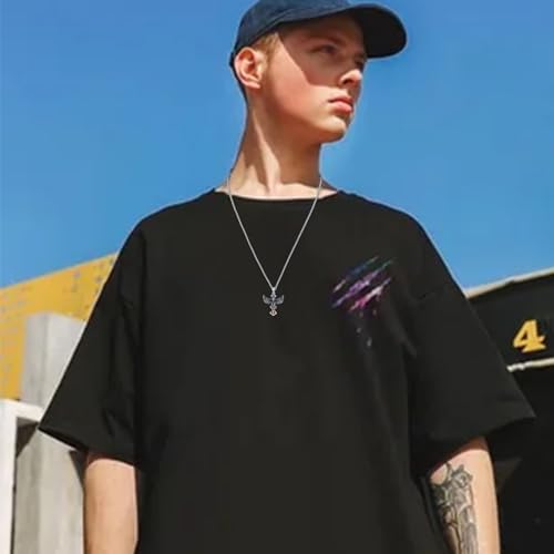 Eagle Necklace for Men 925 Sterling Silver American Flag Cross Necklace American Eagle Cross Patriotic Pendant Independence Day Jewelry for Men Women3