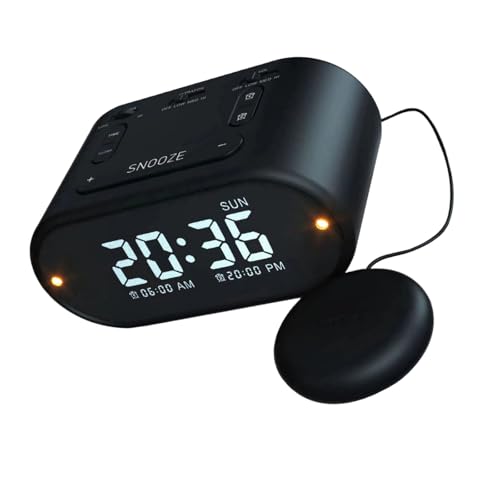 Réveil vibrant avec shaker de lit et écran LCD à intensité réglable - 2