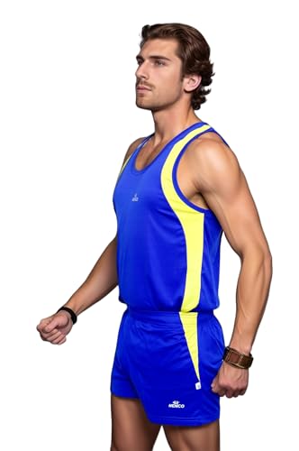 Image of HENCO Royal Blue Athletic Sando kit(Sando & Shorts) Running kit for Multi Sports, Yoga, Volleyball, Tennis, Cycling, Badminton, Gym & Fitness Inner Wear for Men /Women