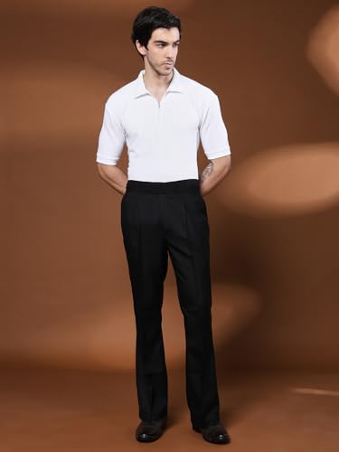 Image of Gurkha Pants for Men | Trouser for Men | Formal Pant | Classic Button | Bell Button High Waist Pleated Casual Trousers | Flared Leg Pants for Office Smart Casual Travel Party