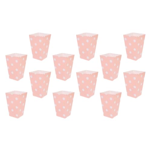 CORHAD Cajas de Papel Rosa Contenedores Delicados y Adorables para Palomitas de Maíz 12 Ideales para Fiestas de Cumpleaños y Ambiente Festivo